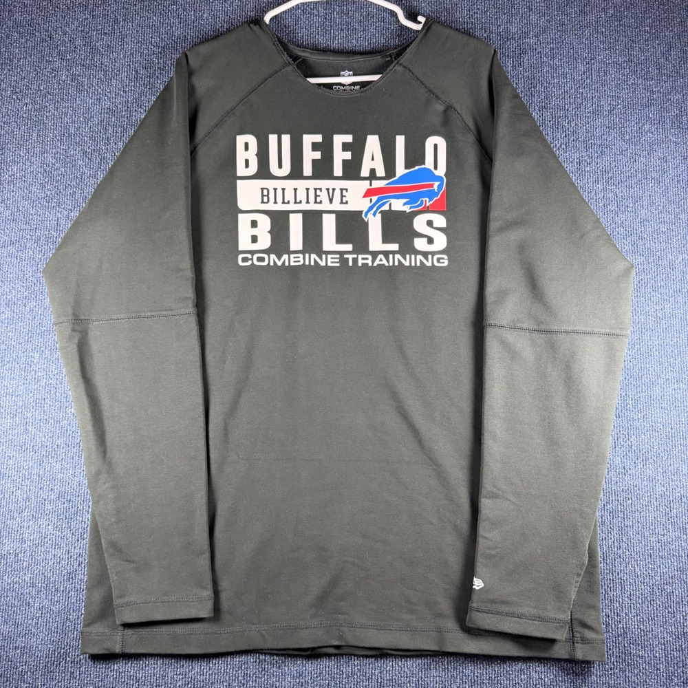 New Era NFL Buffalo Bills Combine Training Long Sleeve Shirt Mens XL Gray